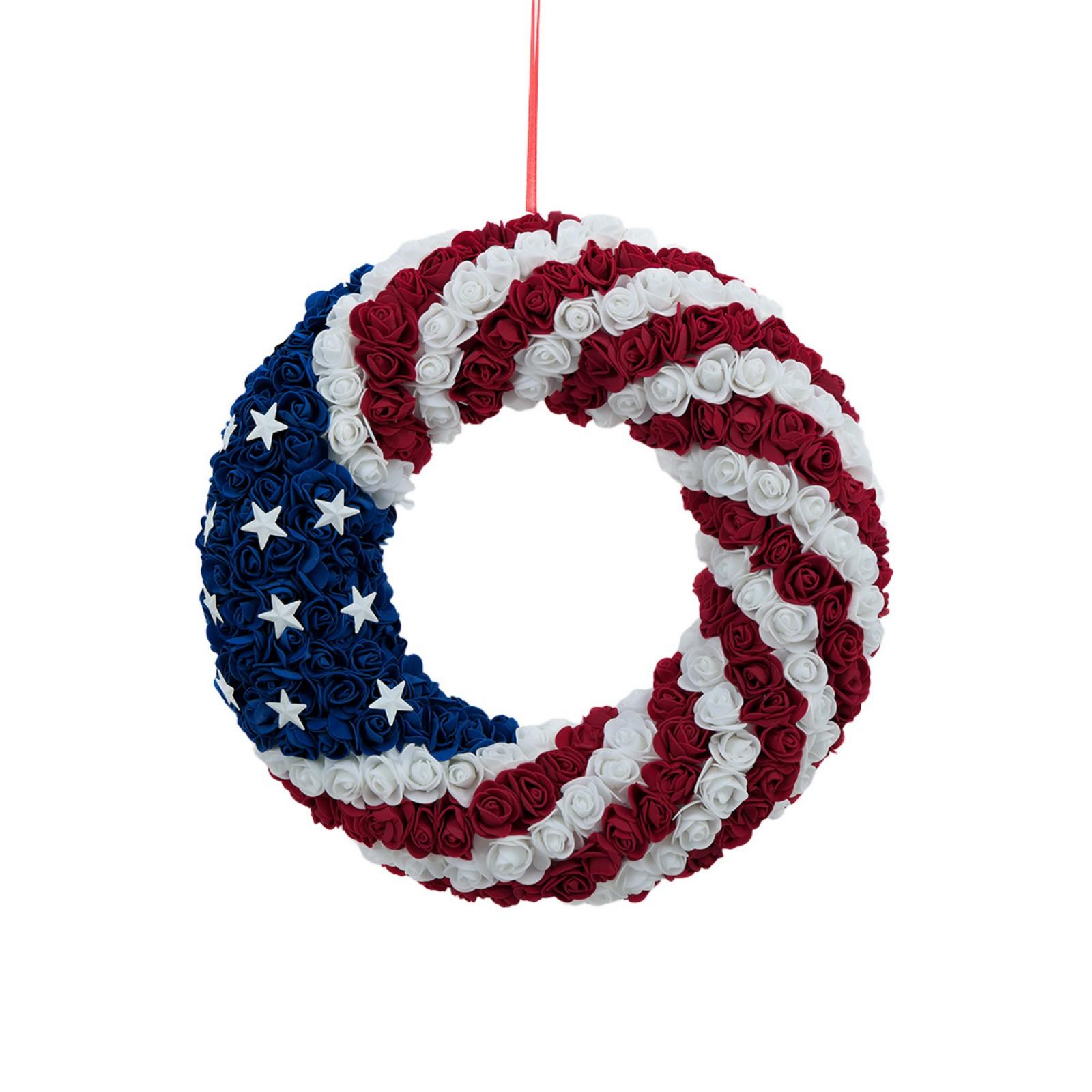Artificial Flower Wreath 40cm Patriotic Design with Star and Stripe Pattern for Home Wall Door Decoration One Size
Artificial Flower Wreath 40cm Patriotic Design with Star and Stripe Pattern for Home Wall Door Decoration One Size