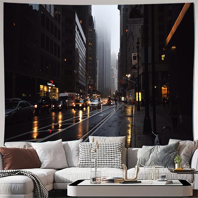 Rainy City Street at Dusk Urban Night Photography Art Wall Tapestry Machine Washable All Season Decor Print Home Quick Setup 74x94cm(29x37in)
Rainy City Street at Dusk Urban Night Photography Art Wall Tapestry Machine Washable All Season Decor Print Home Quick Setup 74x94cm(29x37in)
