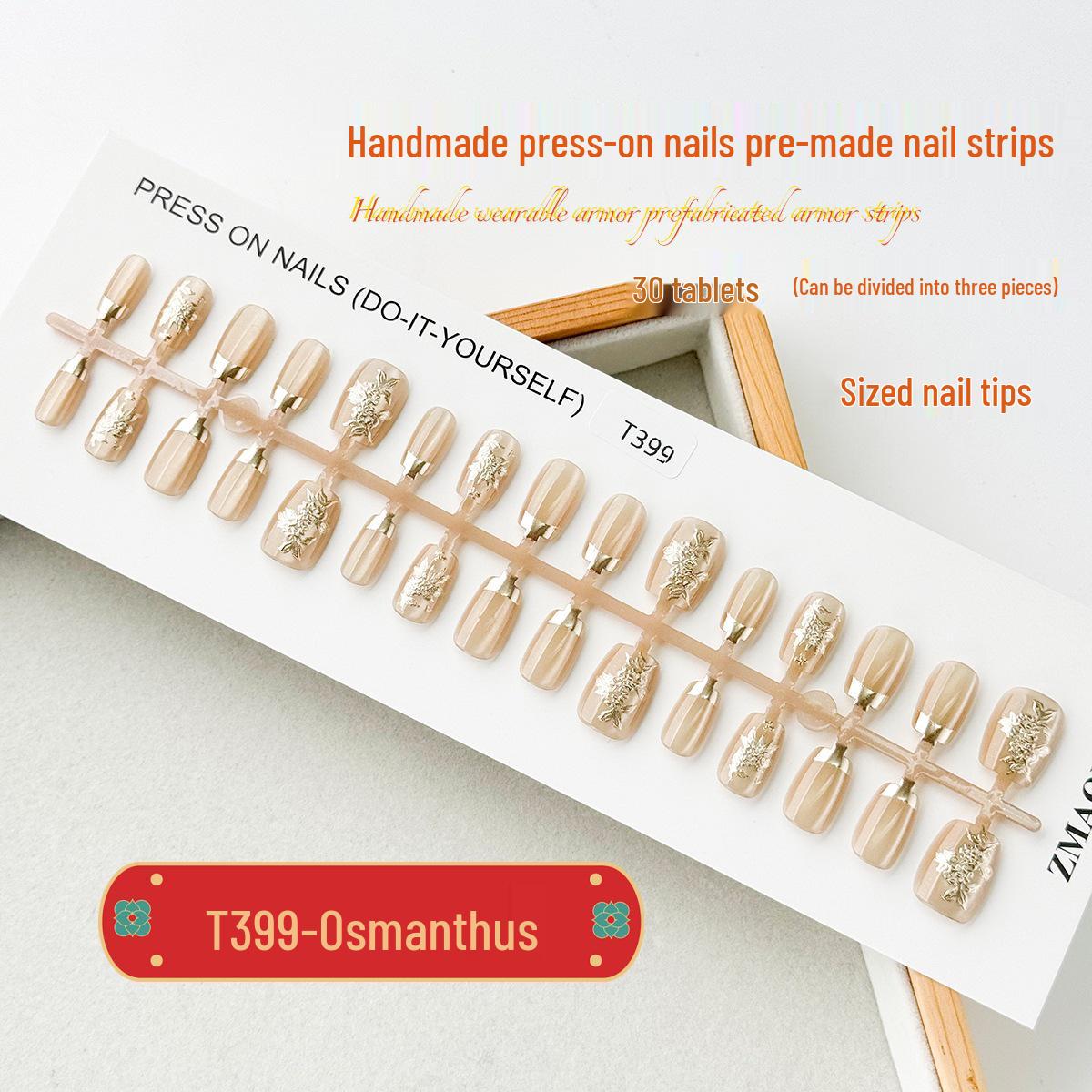 Gilded Osmanthus Super Short Cat Eye Wearable Nails - 30 Piece Handmade False Nail Set Full Strip S/S/S
Gilded Osmanthus Super Short Cat Eye Wearable Nails - 30 Piece Handmade False Nail Set Full Strip S/S/S