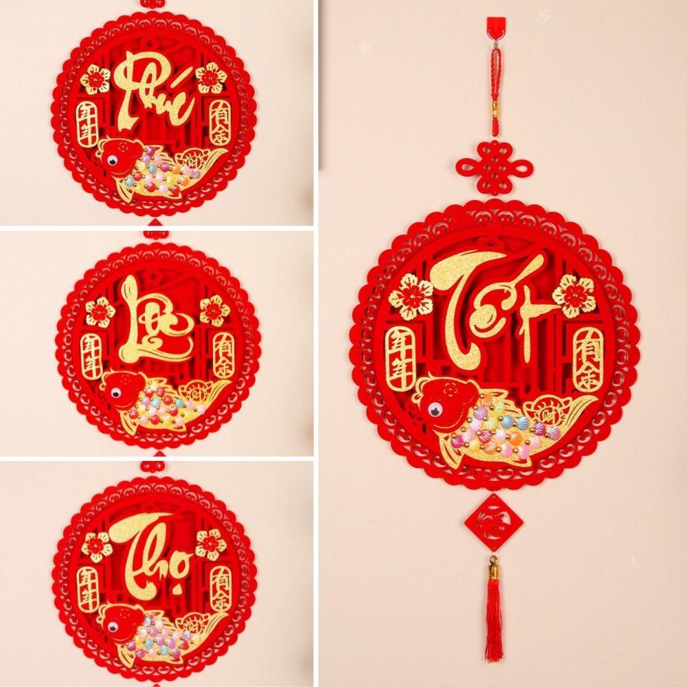 Vietnamese Lunar New Year Wall Hanging Ornament Felt Fabric Door Front Pendant New Year Decoration Type B
Vietnamese Lunar New Year Wall Hanging Ornament Felt Fabric Door Front Pendant New Year Decoration Type B