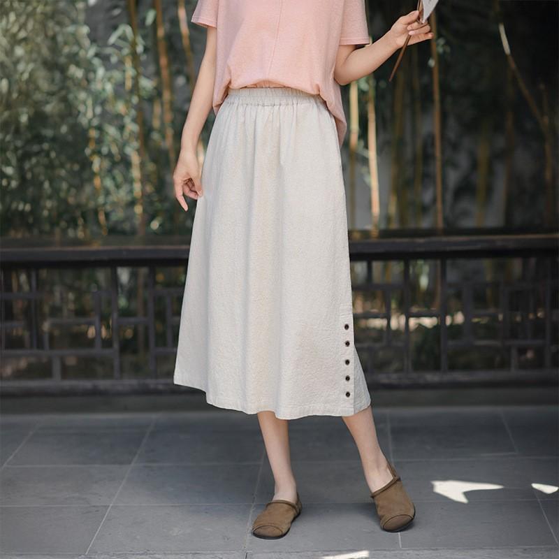 Johnature Women Vintage Skirts Elastic Waist Solid Color Button Patchwork Pockets Summer High Waist Skirts XL
Johnature Women Vintage Skirts Elastic Waist Solid Color Button Patchwork Pockets Summer High Waist Skirts XL