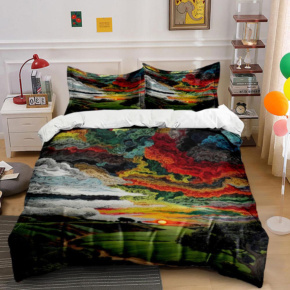 Colorful abstract landscape pattern. Bedding sets Duvet cover sets Duvet covers Pillowcases(1 * Duvet Cover 2 * Pillowcases, without duvet insert) 135x200cm
Colorful abstract landscape pattern. Bedding sets Duvet cover sets Duvet covers Pillowcases(1 * Duvet Cover 2 * Pillowcases, without duvet insert) 135x200cm