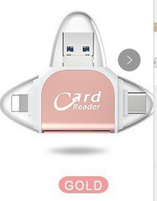 Multi-Functional SD/TF Card Reader for Apple, Huawei, USB Devices & Cameras рожевий колір золота
Multi-Functional SD/TF Card Reader for Apple, Huawei, USB Devices & Cameras рожевий колір золота