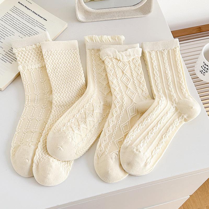 Female Spring and Summer Sweet Lacy Sweat Absorbing Breathable Pure Color Boneless Tube Pile Socks 1 pair
Female Spring and Summer Sweet Lacy Sweat Absorbing Breathable Pure Color Boneless Tube Pile Socks 1 pair