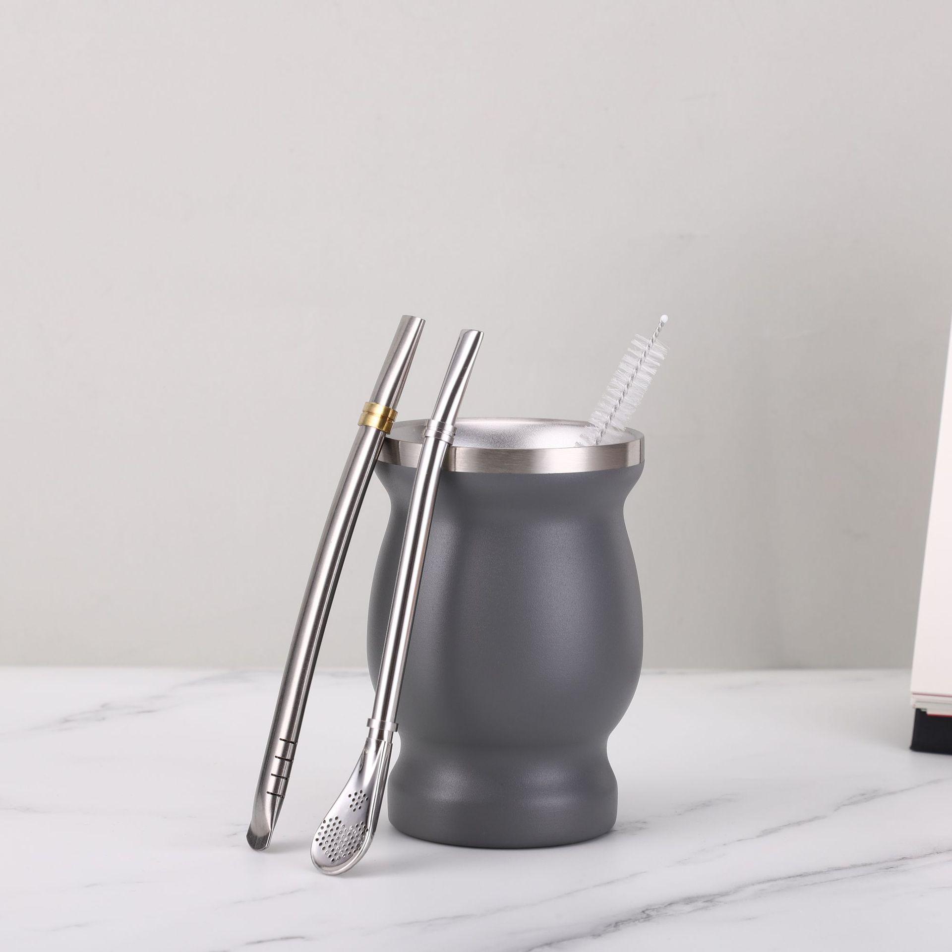 Stainless Steel 8oz Argentine Mate Cup Set with Straw, Brush, and Spoon Single Cup
Stainless Steel 8oz Argentine Mate Cup Set with Straw, Brush, and Spoon Single Cup