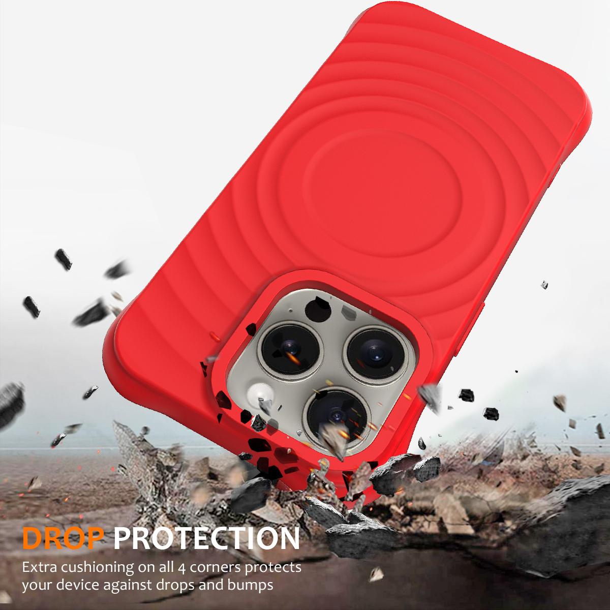 For iPhone 16 Pro Max Case Compatible with MagSafe Ripple Texture Liquid Silicone Protective Cover with Strap Red
For iPhone 16 Pro Max Case Compatible with MagSafe Ripple Texture Liquid Silicone Protective Cover with Strap Red