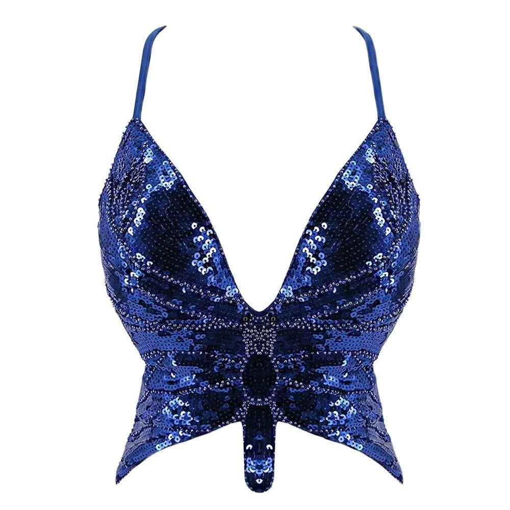 Women Sexy Bandage Butterfly Bra Sparkly Nightclub Crop Top Stage Sequin Costume Accessories королевский синий
Women Sexy Bandage Butterfly Bra Sparkly Nightclub Crop Top Stage Sequin Costume Accessories королевский синий