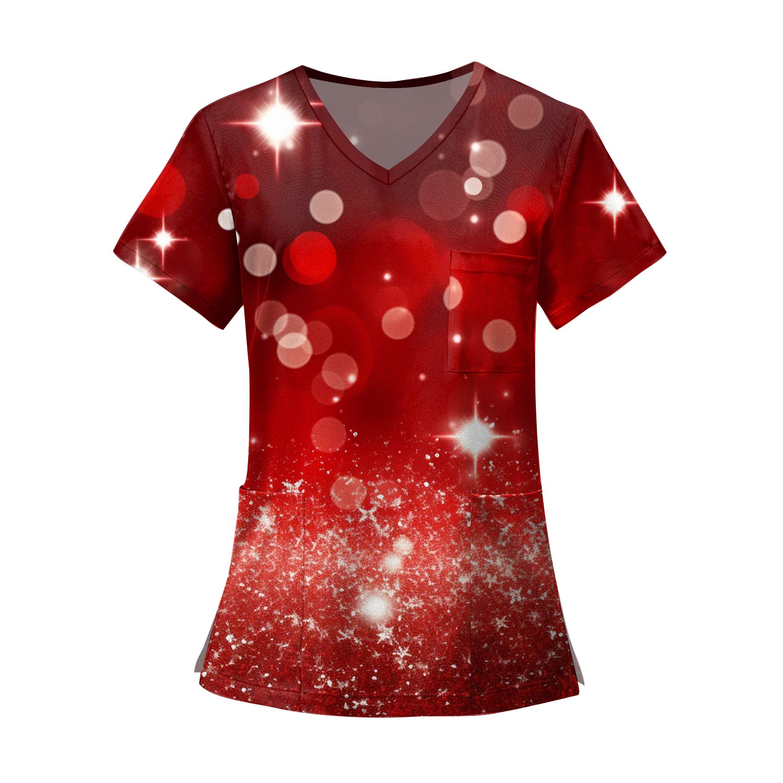 Женские модные топы с короткими рукавами и V-образным вырезом с принтом, рабочие футболки с карманами XL винный
Женские модные топы с короткими рукавами и V-образным вырезом с принтом, рабочие футболки с карманами XL винный