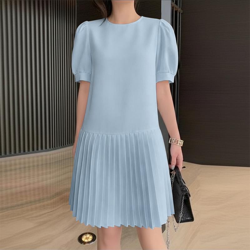 ZANZEA Women Casual Round Neck Solid Color Short Sleeve Pleated Dress 2XL синій
ZANZEA Women Casual Round Neck Solid Color Short Sleeve Pleated Dress 2XL синій
