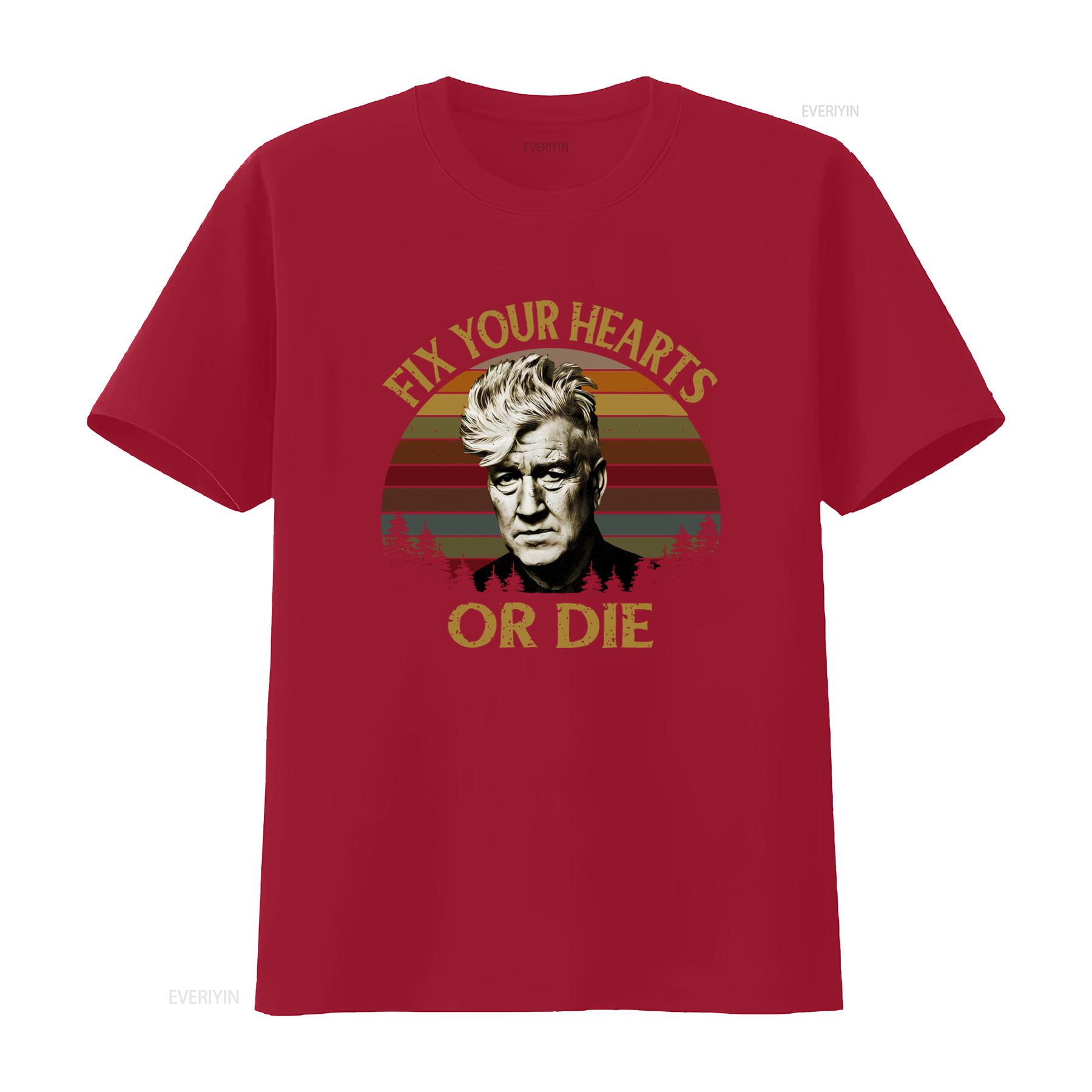 Retro David Lynch Fix Your Hearts Or Die Vintage T Shirt for Twin Peaks Fans vintage Washed homme Breathable S
Retro David Lynch Fix Your Hearts Or Die Vintage T Shirt for Twin Peaks Fans vintage Washed homme Breathable S