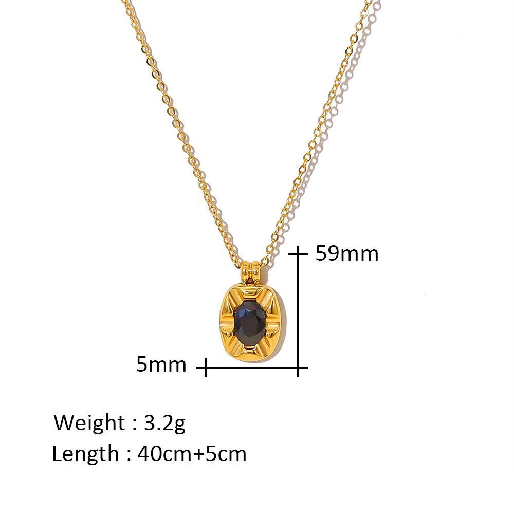 Французское элегантное ожерелье с подвеской из черного циркона с геометрическим дизайном драгоценного камня, гальваническое покрытие 18-каратным золотом, универсальное украшение для ключицы 18K
Французское элегантное ожерелье с подвеской из черного циркона с геометрическим дизайном драгоценного камня, гальваническое покрытие 18-каратным золотом, универсальное украшение для ключицы 18K