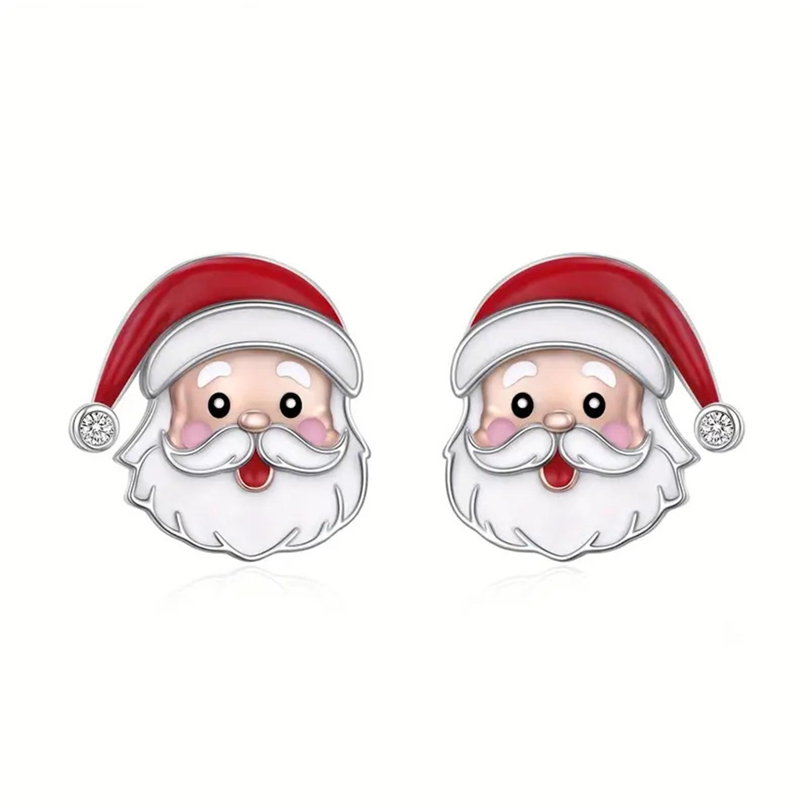 Рождественские Креативные Милые Старик Милая Шапка Серьги Мультяшные Бриллиантовые Изысканные Серьги One Size