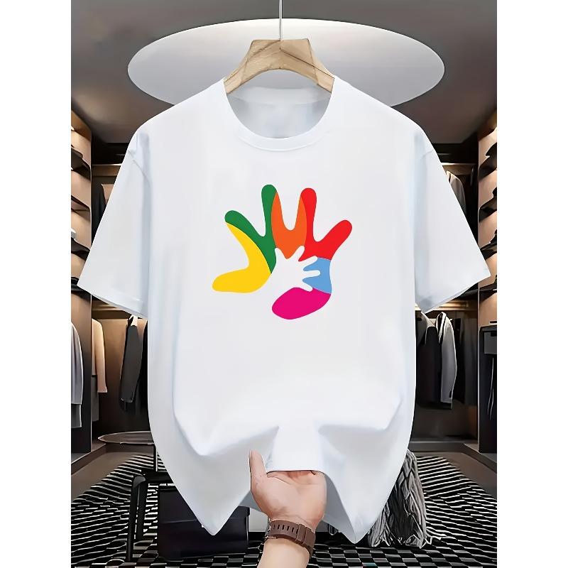 Creative Heart Transmission: a Design Featuring Colorful Hands Combined with a Small White Hand on a White Casual Short-Sleeve T-Shirt S белый
Creative Heart Transmission: a Design Featuring Colorful Hands Combined with a Small White Hand on a White Casual Short-Sleeve T-Shirt S белый