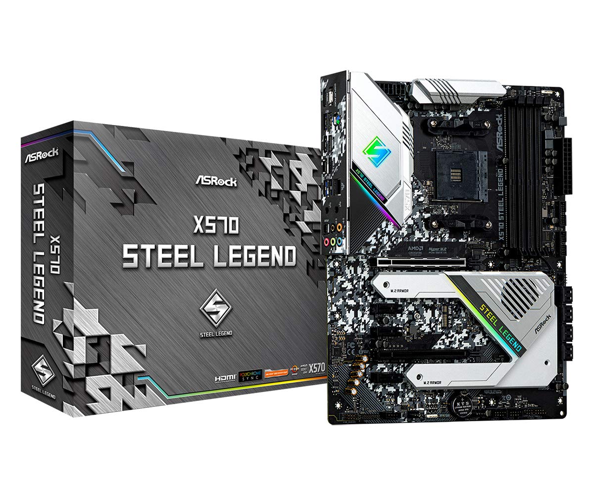 Материнська плата ASRock X570 Steel Legend, сумісна з AMD Ryzen серії 5000 CPU X570 ATX Материнська плата Авторизований дистриб’ютор (Розетка AM4) [Вітчизняний
Материнська плата ASRock X570 Steel Legend, сумісна з AMD Ryzen серії 5000 CPU X570 ATX Материнська плата Авторизований дистриб’ютор (Розетка AM4) [Вітчизняний