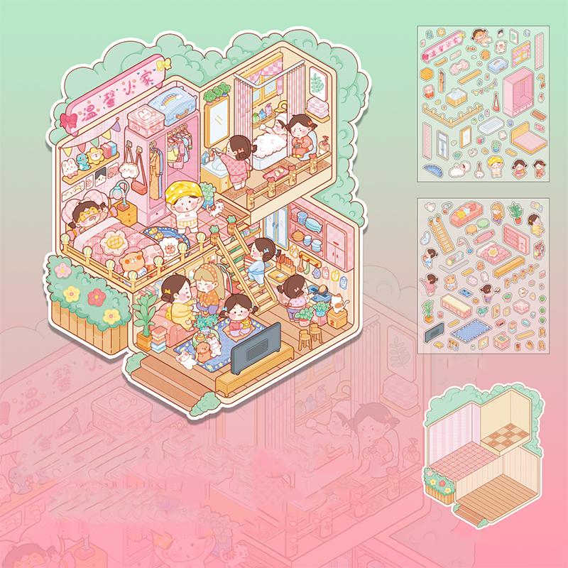 3D Large Space Cartoon Animal DIY Miniature Hut Landscape Stickers Child Stickers Cute Colorful Cabin Handmade Stickers Kid Gift Idea
3D Large Space Cartoon Animal DIY Miniature Hut Landscape Stickers Child Stickers Cute Colorful Cabin Handmade Stickers Kid Gift Idea