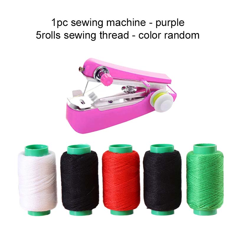 1PC Mini Sewing Machine with 5Roll Sewing Thread Household Portable Outdoor Travel Clothes Fabrics DIY Stitchin Sew Tools TMZ фіолетовий
1PC Mini Sewing Machine with 5Roll Sewing Thread Household Portable Outdoor Travel Clothes Fabrics DIY Stitchin Sew Tools TMZ фіолетовий