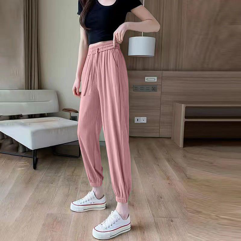 Women s Ice Silk High-Waist Cuffed Harem Pants – Single/Two-Piece Set, Summer Style, Petite, Casual, Thin Sportswear. 3XL for 145-160 lbs
Women s Ice Silk High-Waist Cuffed Harem Pants – Single/Two-Piece Set, Summer Style, Petite, Casual, Thin Sportswear. 3XL for 145-160 lbs