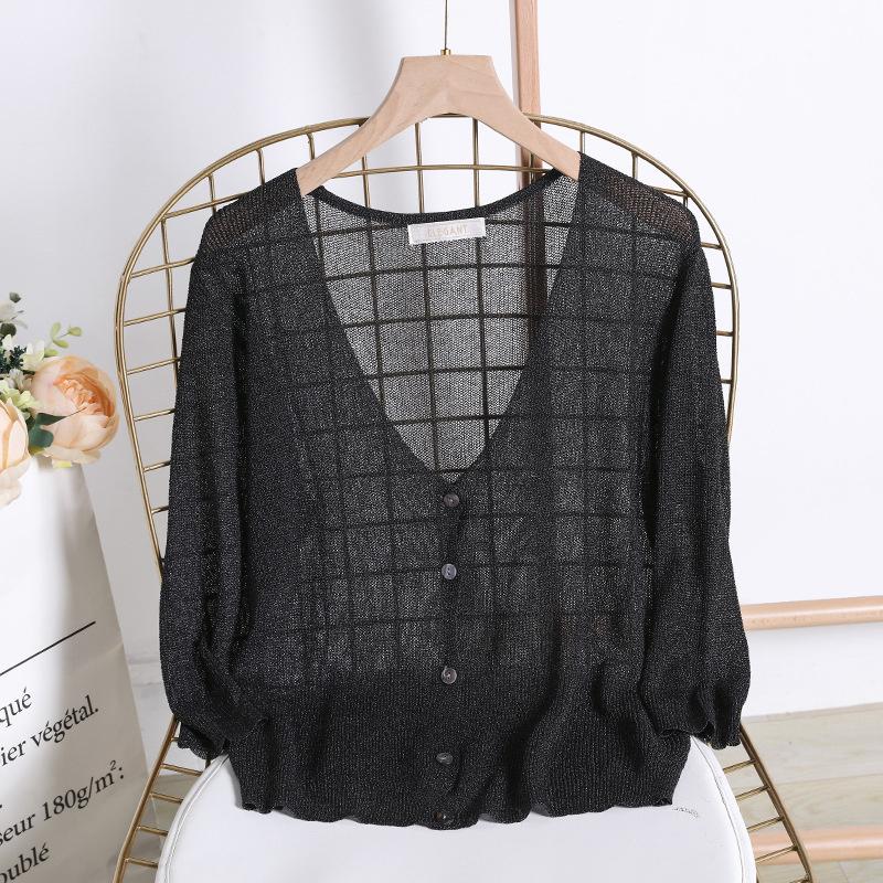 Summer Sunscreen Cardigan Paired With Ice Silk Knitted Sweater For Women Short And Ultra Thin Coat One Size чорний
Summer Sunscreen Cardigan Paired With Ice Silk Knitted Sweater For Women Short And Ultra Thin Coat One Size чорний