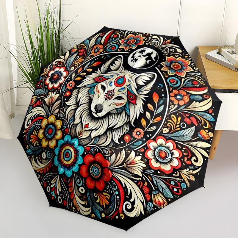 1pc Wolf Mandala Automatic Open/Close Umbrella - Portable Collapsible Umbrella with 8-Rib Stability, Fashion Lovers yy251017104
1pc Wolf Mandala Automatic Open/Close Umbrella - Portable Collapsible Umbrella with 8-Rib Stability, Fashion Lovers yy251017104