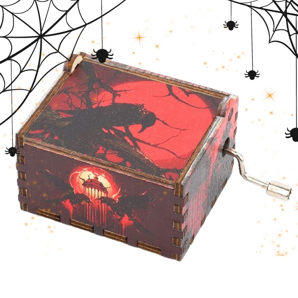 Маленькая музыкальная шкатулка Маленькая гравированная красочная музыкальная шкатулка для Хэллоуина Декор для дома Кошмар перед Рождеством Музыкальная шкатулка для Хэллоуина