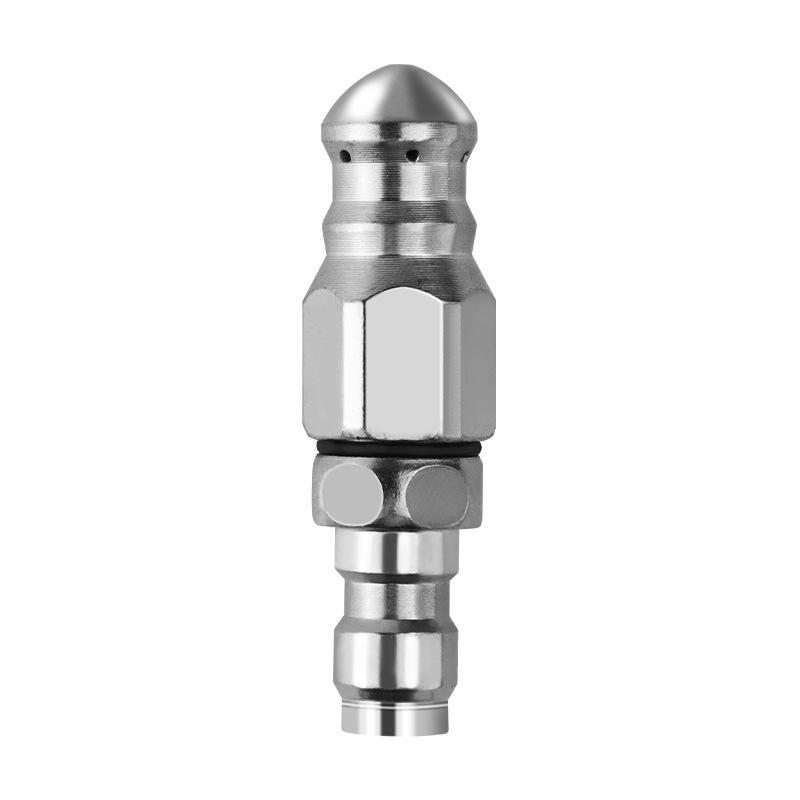 Stainless Steel High-Pressure Sewer Cleaning Nozzle, 1/4 with Front and Rear Water Jets
Stainless Steel High-Pressure Sewer Cleaning Nozzle, 1/4 with Front and Rear Water Jets