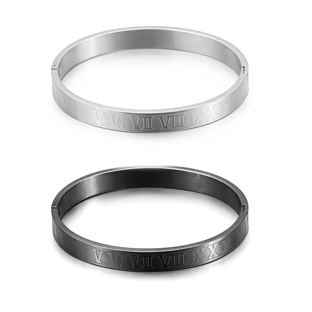 Gold/Silver/Black/Gold Mens Cuff Bangle Titanium Steel Punk Jewelry Royal Roman Numerals Bracelet
Gold/Silver/Black/Gold Mens Cuff Bangle Titanium Steel Punk Jewelry Royal Roman Numerals Bracelet