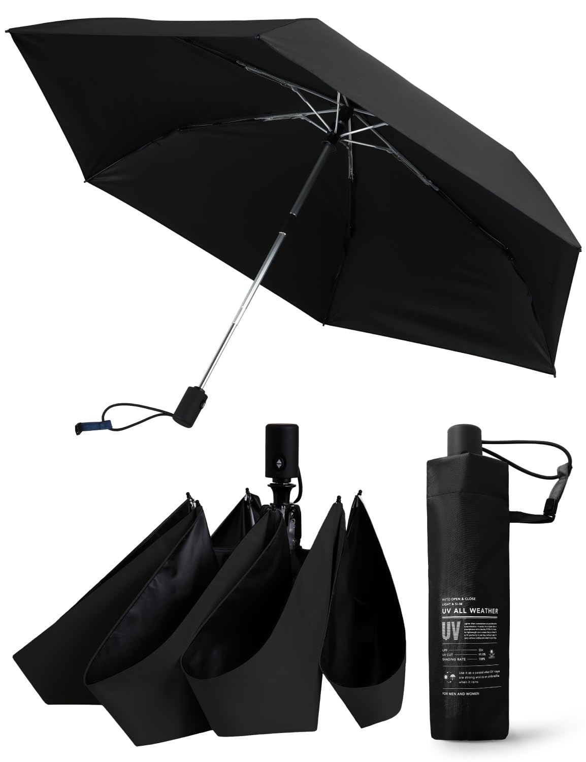 легкий складной черный мужской зонт, одно касание, чёрный
легкий складной черный мужской зонт, одно касание, чёрный
