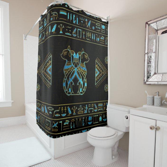 Egyptian hieroglyphs and gods, cat, eye of horus shower curtain bathroom curtain with hook decorative bathroom accessories set W90xH180cm
Egyptian hieroglyphs and gods, cat, eye of horus shower curtain bathroom curtain with hook decorative bathroom accessories set W90xH180cm