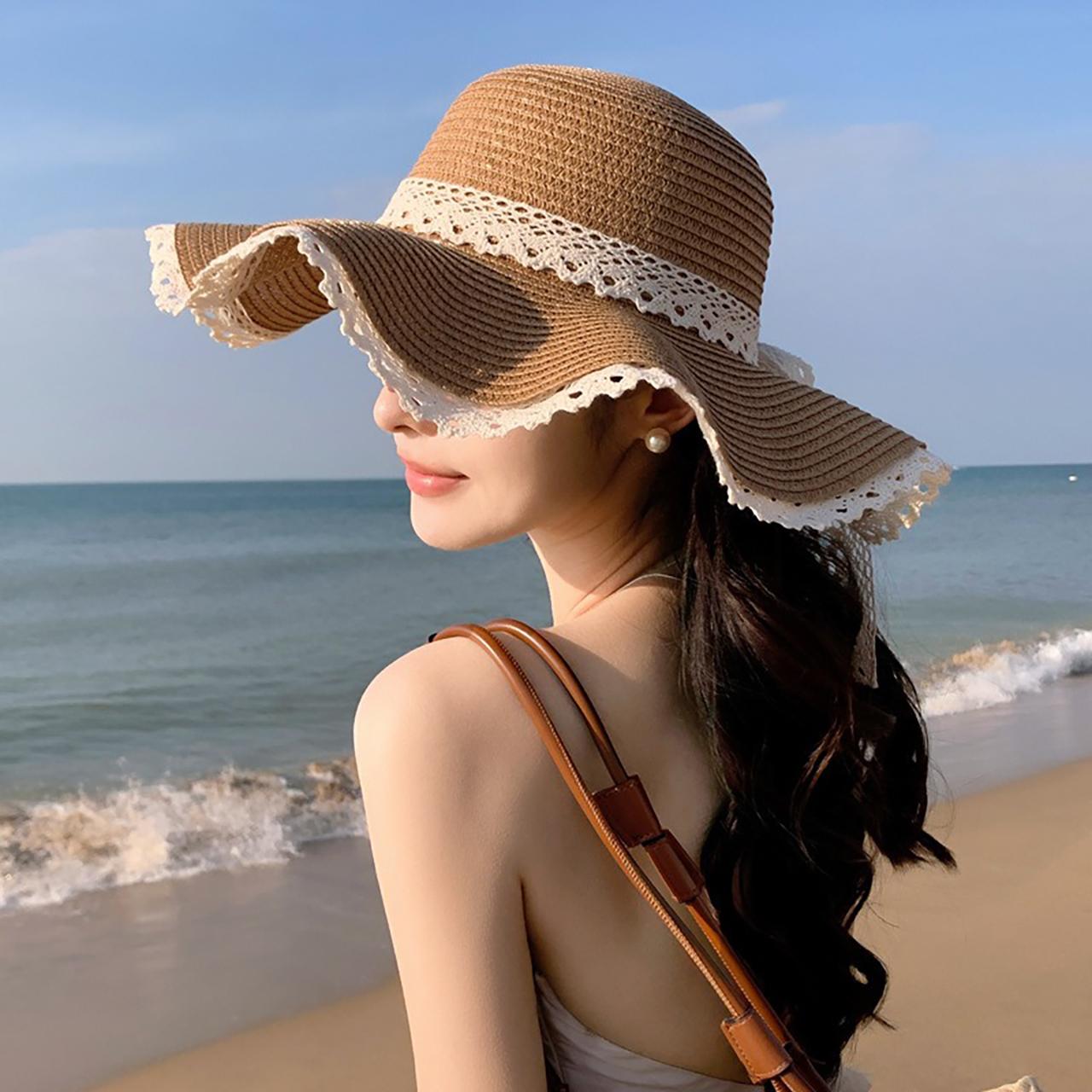 Ribbon Lace Bow Straw Hat for Women Beach Vacation Sun Hats Breathable Large Brim Fisherman Cap Summer Woven Grass Sunscreen Hat 56-58cm хакі
Ribbon Lace Bow Straw Hat for Women Beach Vacation Sun Hats Breathable Large Brim Fisherman Cap Summer Woven Grass Sunscreen Hat 56-58cm хакі