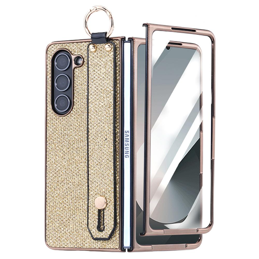 For Samsung Galaxy Z Fold5 5G Case Electroplating Glitter PC Phone Cover with Screen Film Strap Kickstand Ring Holder Gold
For Samsung Galaxy Z Fold5 5G Case Electroplating Glitter PC Phone Cover with Screen Film Strap Kickstand Ring Holder Gold