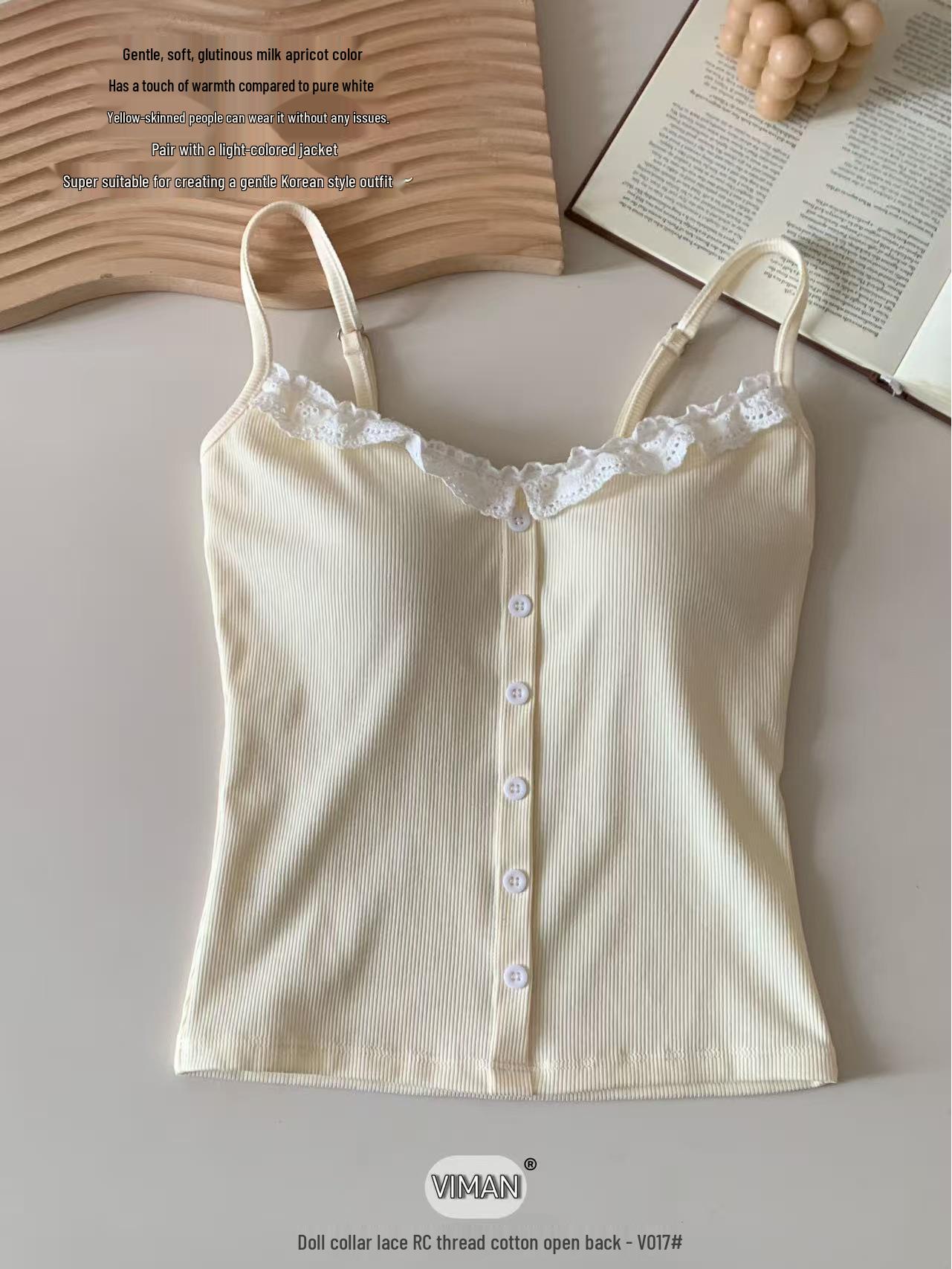 Sweet Lace Hem Button Vest with Breathable Cups & Slimming Camisole Top One Size кремовый/белый
Sweet Lace Hem Button Vest with Breathable Cups & Slimming Camisole Top One Size кремовый/белый