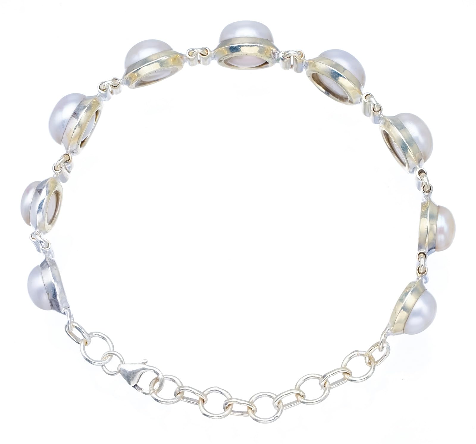 StarGems Natural River Pearl Handmade Unique 925 Sterling Silver Bracelet 6 1/2-7 3/4 S1993
StarGems Natural River Pearl Handmade Unique 925 Sterling Silver Bracelet 6 1/2-7 3/4 S1993