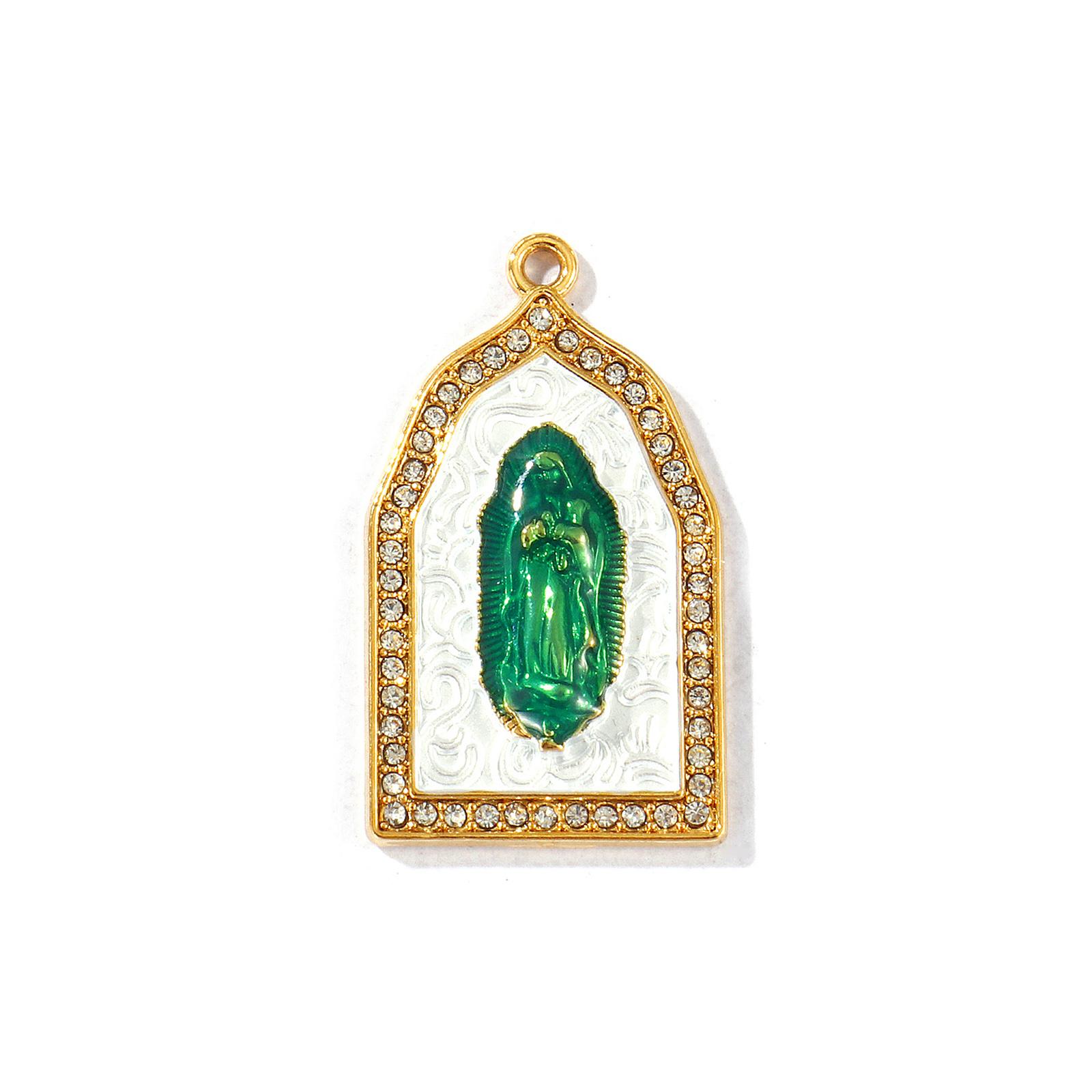 1Piece Rhinestone Religious Charms Green Enamel Micro Pave Jesus Virgin Mary 304 Stainless Steel Pendant For DIY Necklace Making
1Piece Rhinestone Religious Charms Green Enamel Micro Pave Jesus Virgin Mary 304 Stainless Steel Pendant For DIY Necklace Making