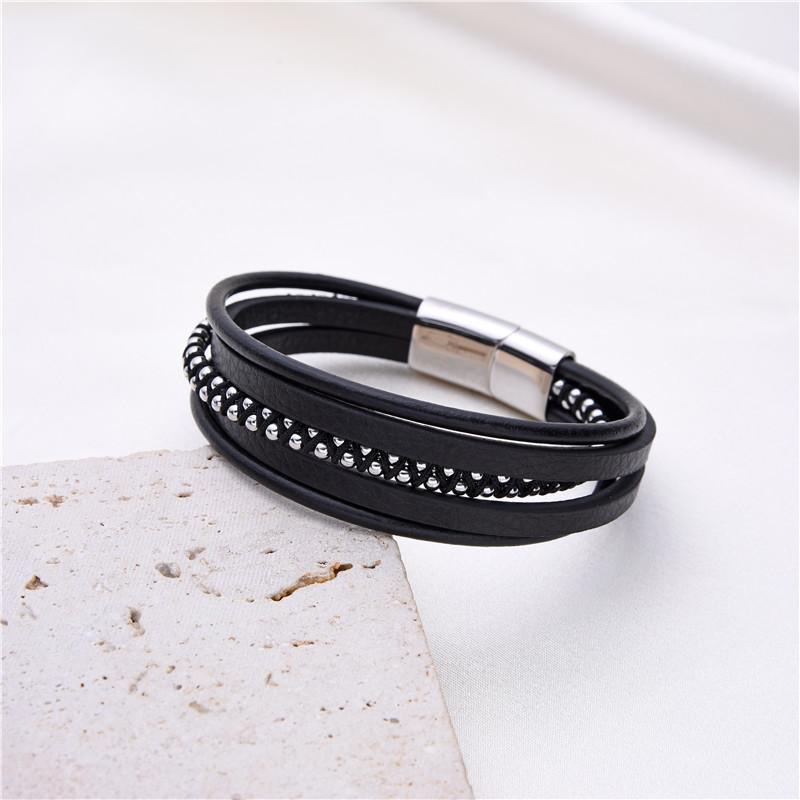 Stainless Steel Leather Gold/Black Chain Bracelet Men Multilayer Fashion Punk Jewelry Rope Charm Bracelets Male Wholesale 21cm
Stainless Steel Leather Gold/Black Chain Bracelet Men Multilayer Fashion Punk Jewelry Rope Charm Bracelets Male Wholesale 21cm