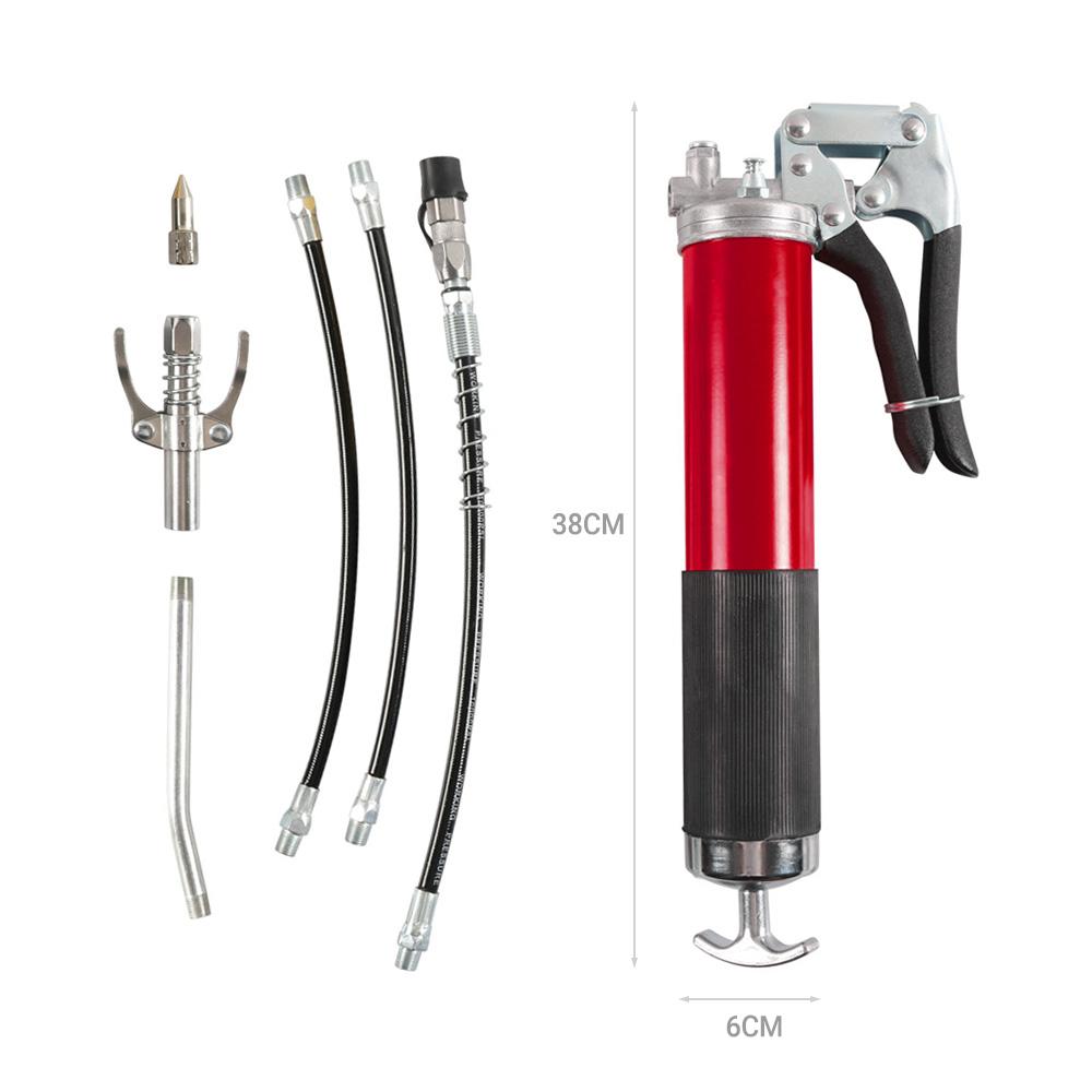 Набір важкої ручної мастильниці 400 куб. см з високонапірним насосом і шлангом для промислового обладнання та інструментів для обслуговування транспортних засобів червоний
Набір важкої ручної мастильниці 400 куб. см з високонапірним насосом і шлангом для промислового обладнання та інструментів для обслуговування транспортних засобів червоний