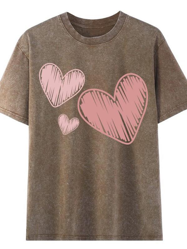 Women s Heart Retro Distressed Cotton T-shirt - Short Sleeve, Trendy High Street Style M кавовий
Women s Heart Retro Distressed Cotton T-shirt - Short Sleeve, Trendy High Street Style M кавовий