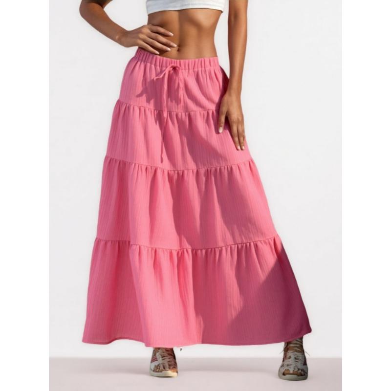 Elegant Loose Sweet A-line Skirts Lace Up Women Half Length Big Swing Skirt Casual Ruffled Solid Color Simple Long Skirts Elegant Fashion Clothing XL рожевий червоний колір
Elegant Loose Sweet A-line Skirts Lace Up Women Half Length Big Swing Skirt Casual Ruffled Solid Color Simple Long Skirts Elegant Fashion Clothing XL рожевий червоний колір