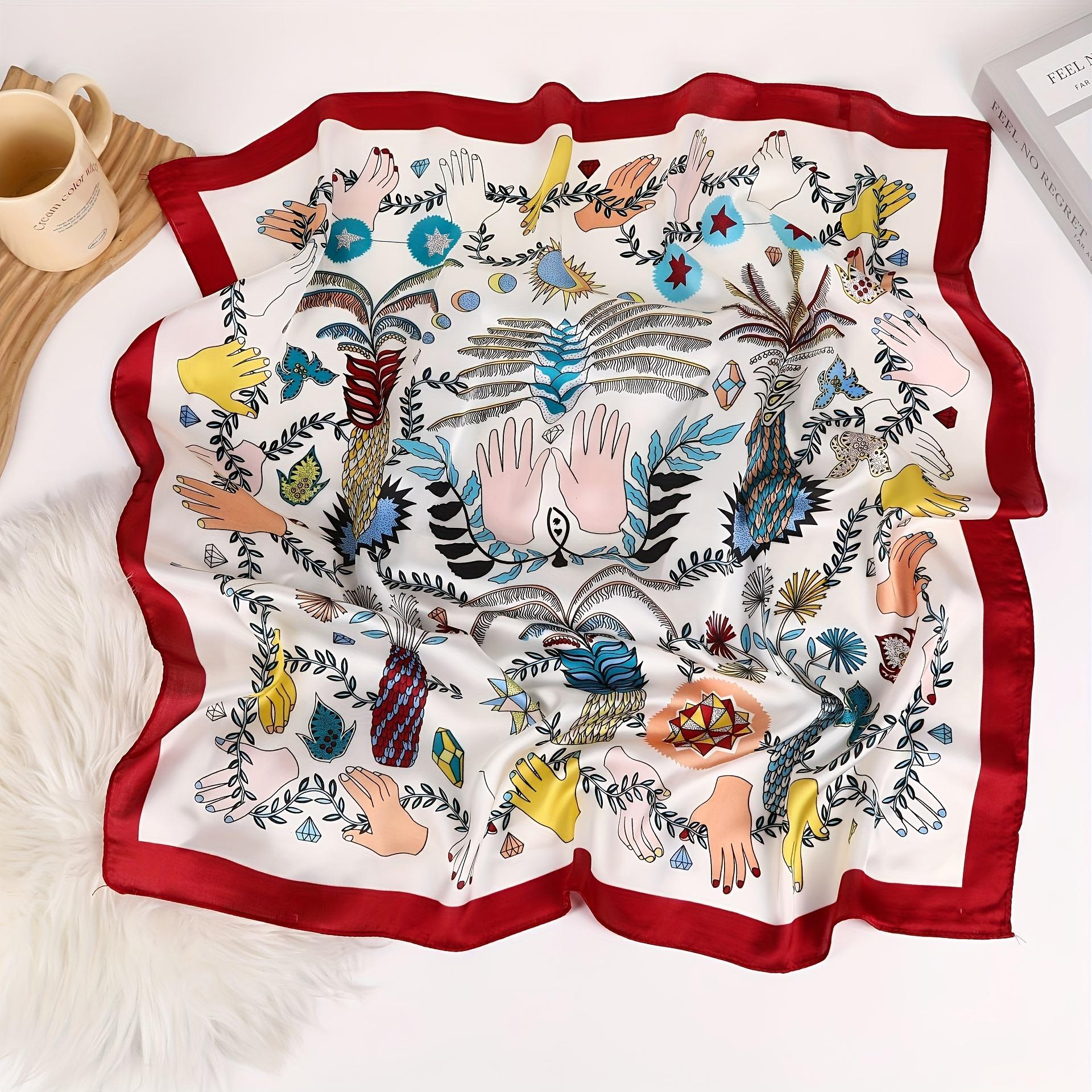 Vintage Inspired Square Scarf Women Colorful Botanical Abstract Design Sun Protection Neck Accessory Headscarf Hair Scarf 70X70CM
Vintage Inspired Square Scarf Women Colorful Botanical Abstract Design Sun Protection Neck Accessory Headscarf Hair Scarf 70X70CM