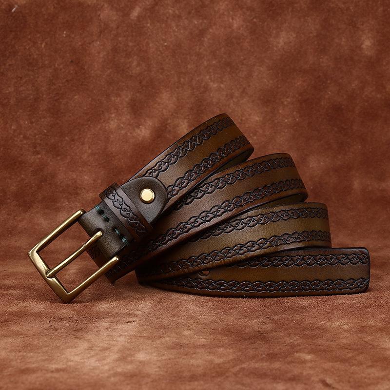 Италия импортный растительный дубленый первый слой коровьей кожи ремень женский кожаный модный повседневный индивидуальный ретро тисненый ремень женский 115cm
Италия импортный растительный дубленый первый слой коровьей кожи ремень женский кожаный модный повседневный индивидуальный ретро тисненый ремень женский 115cm