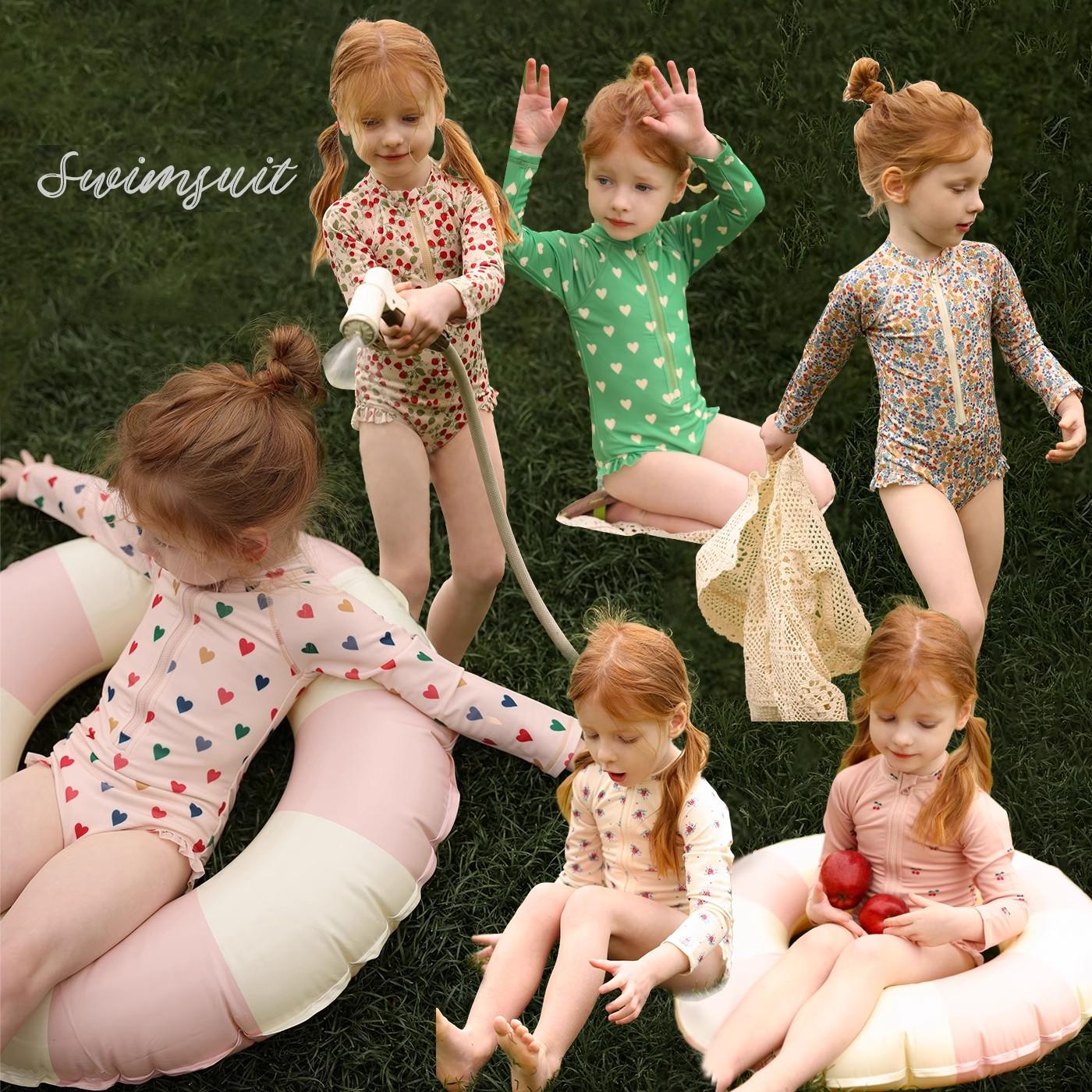 2024 Girls Floral Long-Sleeve One-Piece Swimsuit - Quick-Dry, Sun Protection for Small to Medium Children Size 150 (Height ~140cm)
2024 Girls Floral Long-Sleeve One-Piece Swimsuit - Quick-Dry, Sun Protection for Small to Medium Children Size 150 (Height ~140cm)