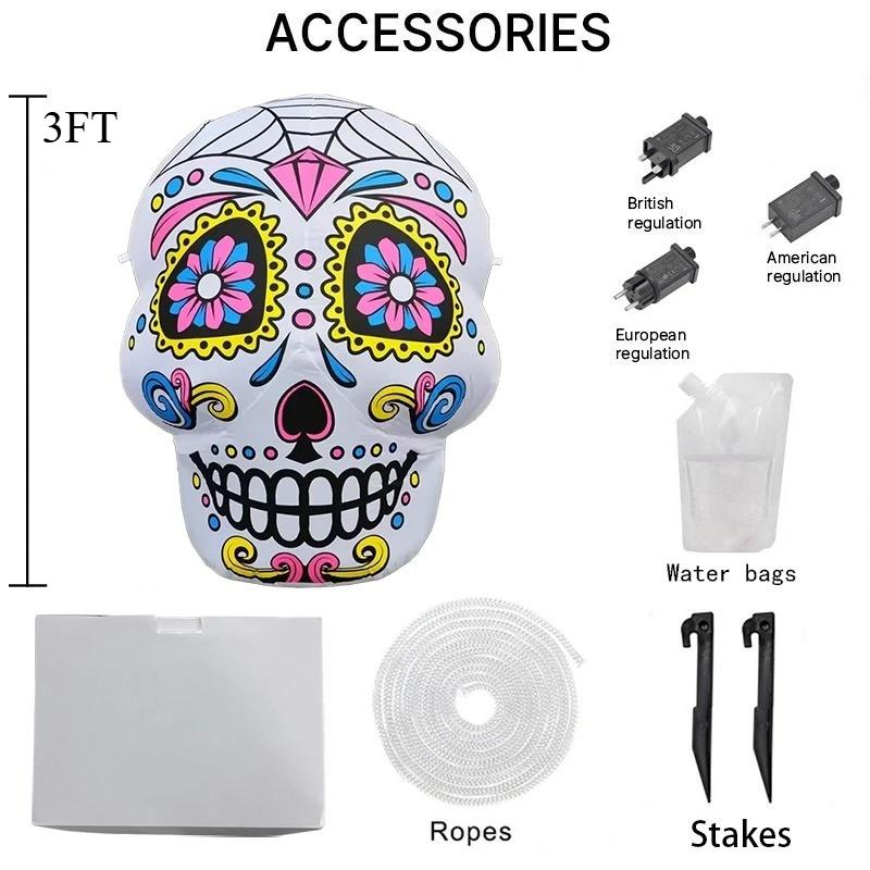 3FT Inflatable Toys Sugar Skull Halloween Decorations Blow Up Decor for Garden Indoor Outdoor with LED Light Home Party Holiday US
3FT Inflatable Toys Sugar Skull Halloween Decorations Blow Up Decor for Garden Indoor Outdoor with LED Light Home Party Holiday US
