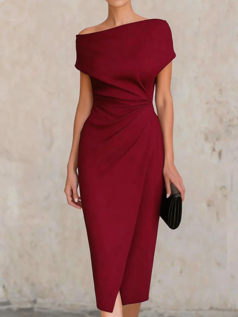 One-Shoulder Ruched High-Waist Tiered Dress for Evening Party, Commute, and Split Cocktail Gown XXL червоний
One-Shoulder Ruched High-Waist Tiered Dress for Evening Party, Commute, and Split Cocktail Gown XXL червоний