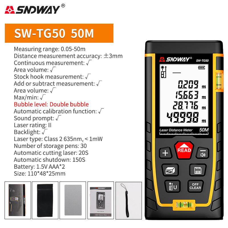 SNDWAY Laser-Entfernungsmesser Mini Digital Rangefinder 50M 70M 100M 120M Mit Bauwerkzeug SW-TG50 SW-TG70 SW-TG100 SW-TG120 SW-TG50 50M
SNDWAY Laser-Entfernungsmesser Mini Digital Rangefinder 50M 70M 100M 120M Mit Bauwerkzeug SW-TG50 SW-TG70 SW-TG100 SW-TG120 SW-TG50 50M
