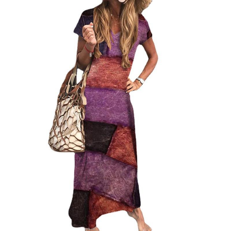 European and American vacation style women s printed round-neck loose dress 6XL
European and American vacation style women s printed round-neck loose dress 6XL
