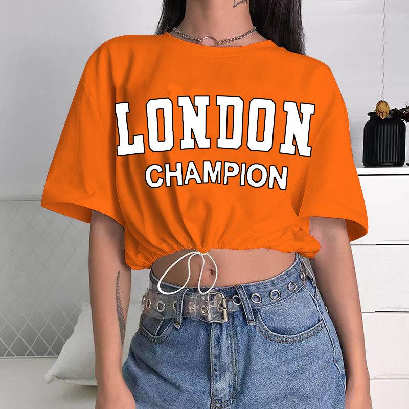 Fashion Style Women s London Letter Print T-shirt High Quality Leisure Shirts Navel Loose T-shirt S помаранчевий
Fashion Style Women s London Letter Print T-shirt High Quality Leisure Shirts Navel Loose T-shirt S помаранчевий