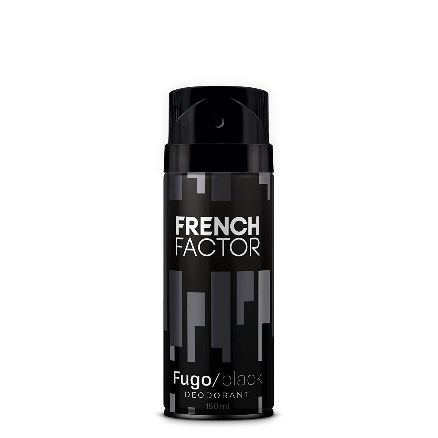 French Factor Fugo Black Deodorant Long Lasting Fragrance for Men 150ml FG189
French Factor Fugo Black Deodorant Long Lasting Fragrance for Men 150ml FG189
