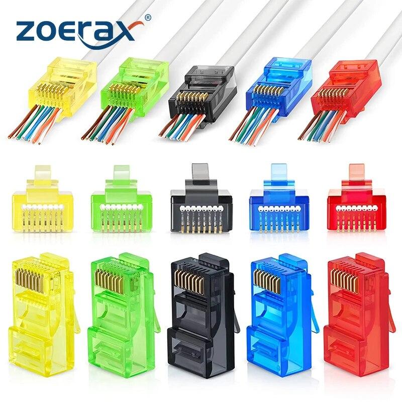 50 шт. Наскрізні роз’єми RJ45 Cat6, різноманітні кольори EZ для обтиску Модульний штекер для цільного або багатожильного мережевого кабелю UTP чорний
50 шт. Наскрізні роз’єми RJ45 Cat6, різноманітні кольори EZ для обтиску Модульний штекер для цільного або багатожильного мережевого кабелю UTP чорний