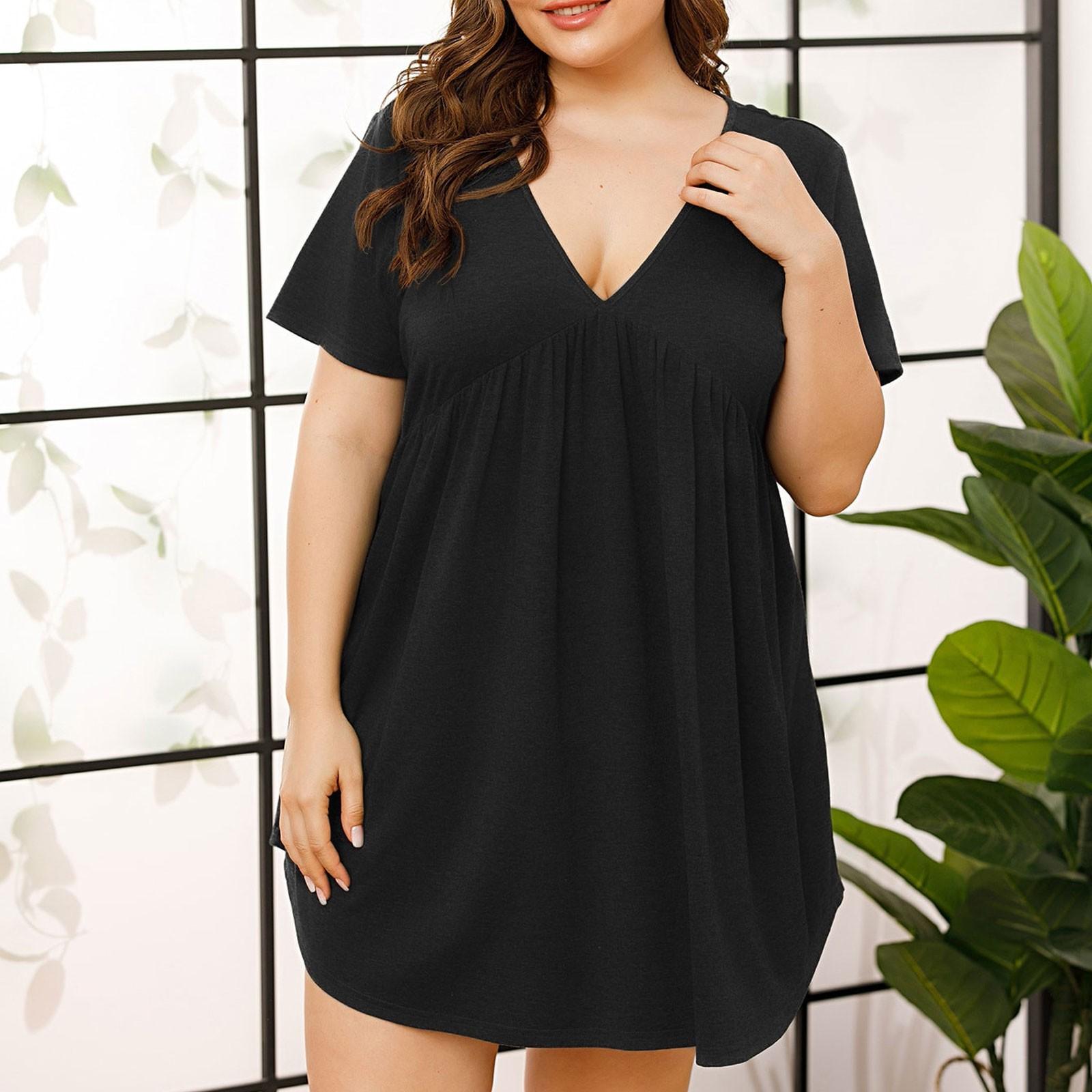 Женская домашняя одежда, ночная рубашка, укороченная домашняя пижама с v-образным вырезом и короткими рукавами XXL чёрный
Женская домашняя одежда, ночная рубашка, укороченная домашняя пижама с v-образным вырезом и короткими рукавами XXL чёрный