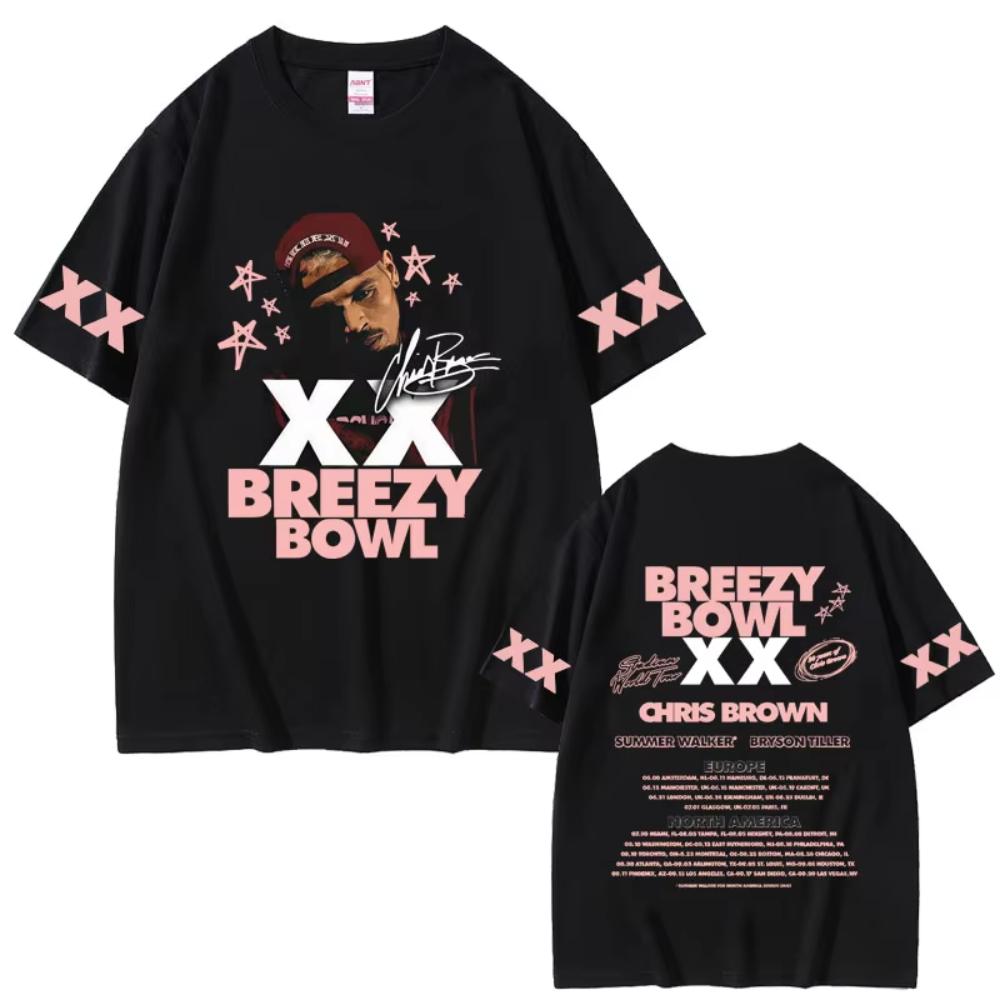 Rapper Chris Brown T Shirts Breezy Bowl XX Tour 2026 Double Sided Print Tshirt Unisexs Women Hip Hop Fashion Oversized Streetwear 2XL
Rapper Chris Brown T Shirts Breezy Bowl XX Tour 2026 Double Sided Print Tshirt Unisexs Women Hip Hop Fashion Oversized Streetwear 2XL