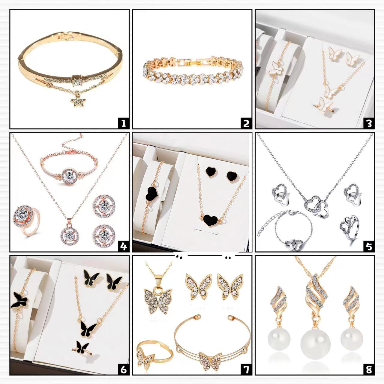 Fashion Water Diamond Necklace Ear Studs Ring Fashion Zircon Women s Jewelry Set Watch Accessories Temperament Personalized
Fashion Water Diamond Necklace Ear Studs Ring Fashion Zircon Women s Jewelry Set Watch Accessories Temperament Personalized